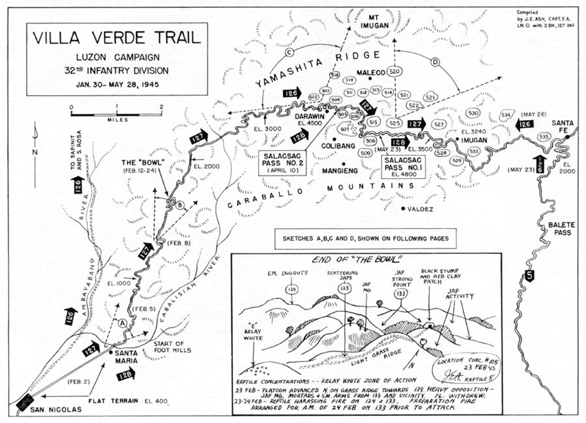 A map of the Battle of the Villa Verde Trail